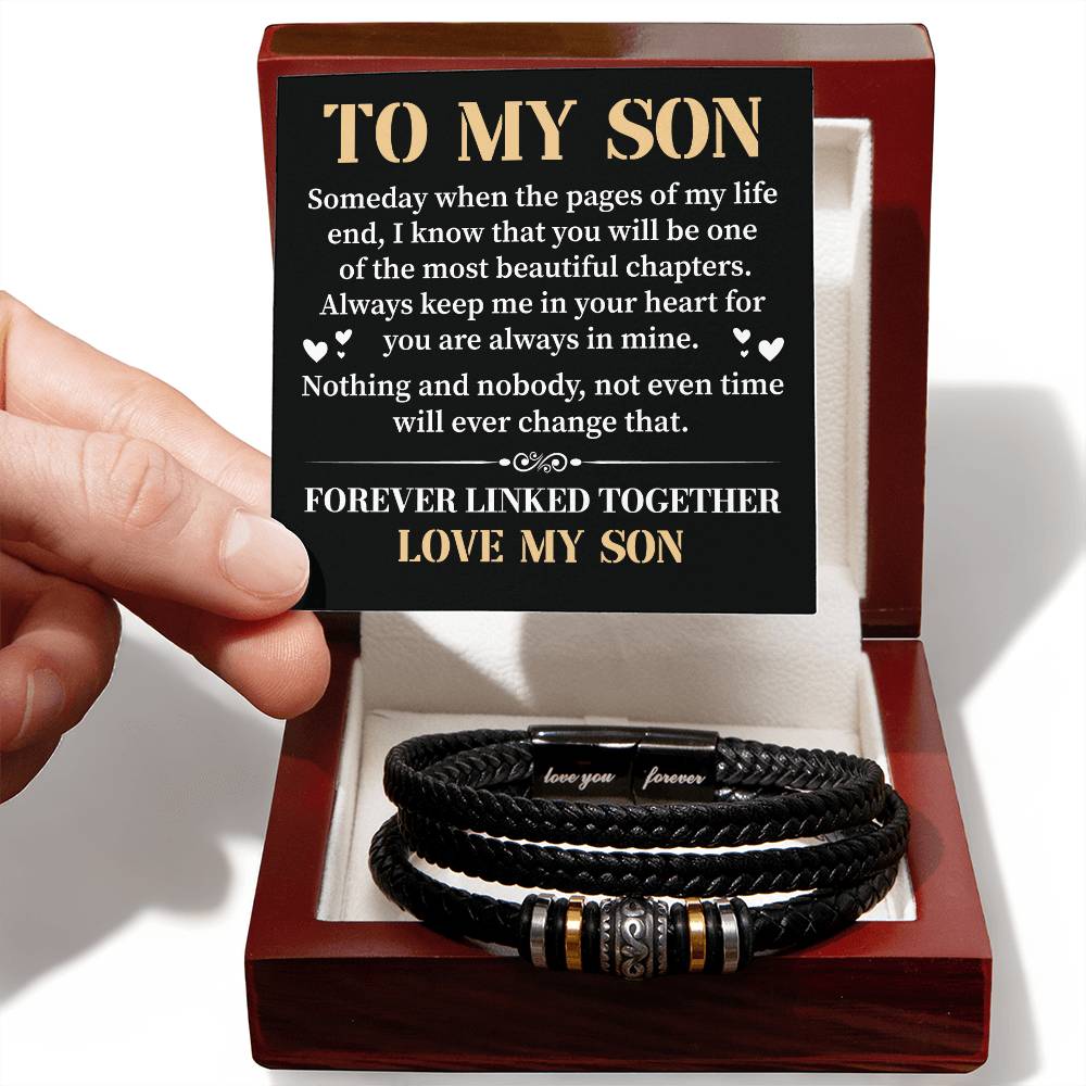 "To My Son Necklace - Forever Linked Together, A Love That Will Never Change"