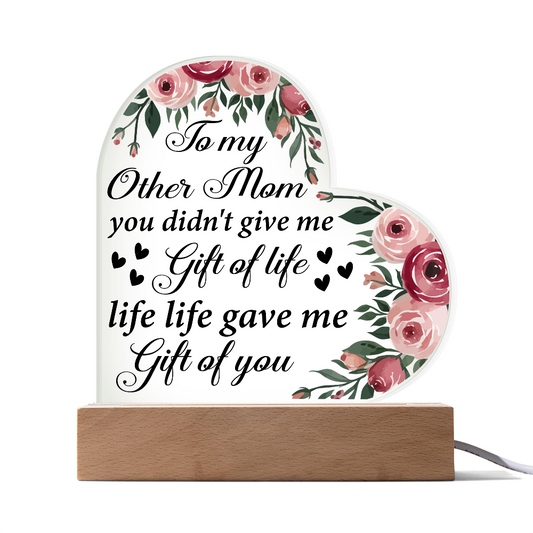 Mother’s Day Step Mom Appreciation - Heart Shape LED Light Plaque