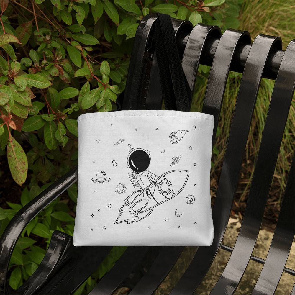 Astronaut On A Rocket Toto Bag