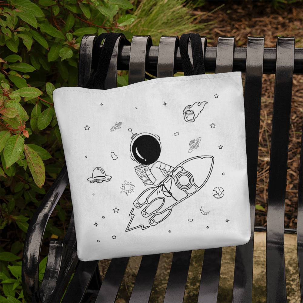 Astronaut On A Rocket Toto Bag