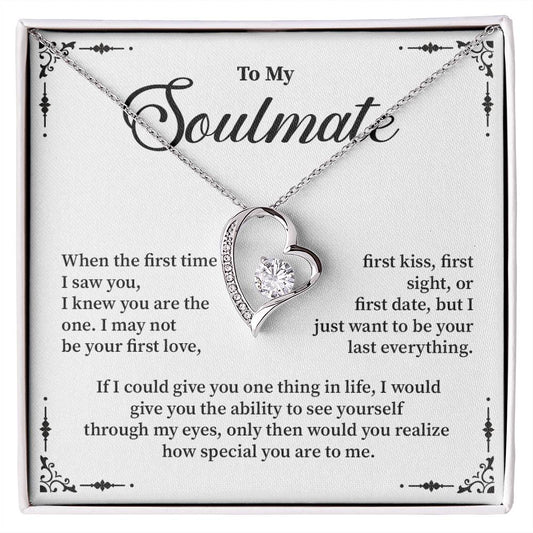 Soulmate Heart Necklace Gift with Romantic Message Card