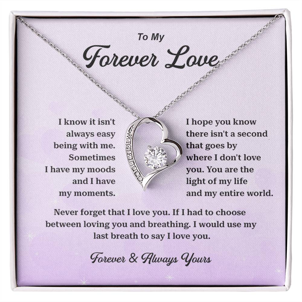 Forever Love Necklace Gift with Heartfelt Message