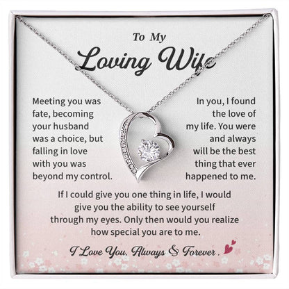 Loving Wife Necklace Gift from Husband – Heartfelt Message Card Jewelry Box