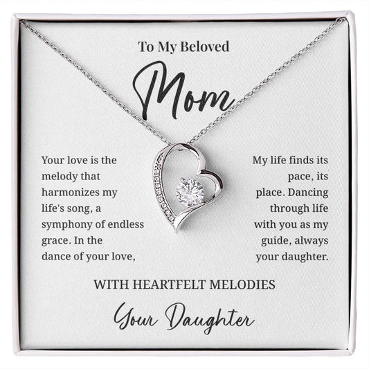 Beloved Mom Necklace – Gift from Daughter with Musical Message Card