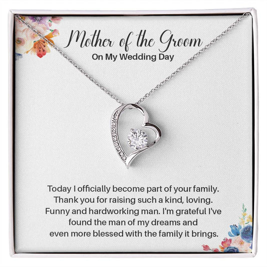 To The Mother Of The Groom On My Wedding Day Heartfelt Necklace Gift From Bride Mother Of The Groom Wedding Gift Wedding Necklace For Mother-in-law Sentimental Wedding Gift For Mother Of The Groom Special Gift For Mother Of The Groom Thank You Gift