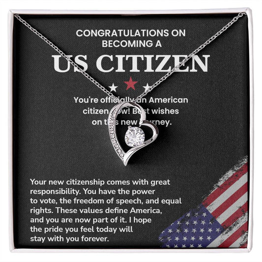 Congratulations Necklace For New U.s. Citizen Necklace For New U.s. Citizen Necklace With Citizenship Message Necklace For Official U.s. Citizen Necklace For New U.s. Patriot Jewelry For New U.s. Citizen Gift For U.s. Citizenship Ceremony