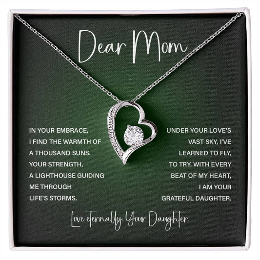 Dear Mom, Mother’s Day Necklace For Mom Best Birthday Gift Necklace Thoughtful Anniversary Necklace Heartfelt Christmas Gift Thank You Necklace Gift Necklace With Message Card