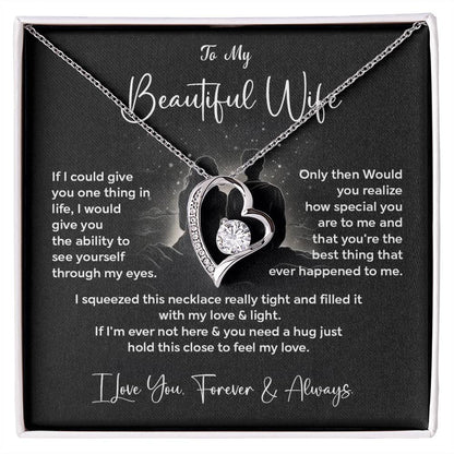 Beautiful Wife Heart Necklace with Message Card