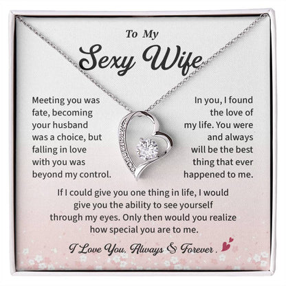 Sexy Wife Necklace Gift from Husband Romantic Pendant with Flirty Message Card