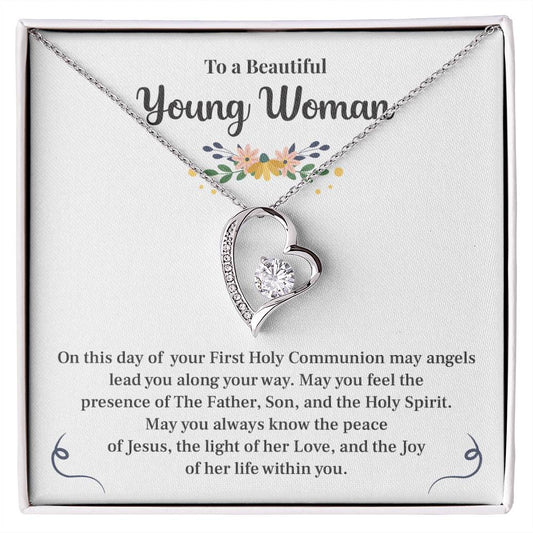 First Holy Communion Elegant Jewelry Thoughtful Necklace For A Joyful Heart Elegant Pendant Loving Gift For A Young Spirit Loving Pendant For A Young Heart Thoughtful Gift For A Holy Ceremony Thank You Gift For A Blessed Occasion