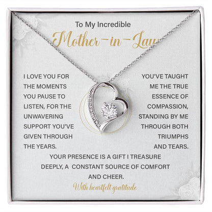 Mother-in-Law Necklace Gift from Bride with Card