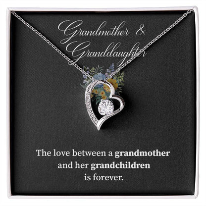 Grandmother & Granddaughter Heart Necklace – Gift with Card