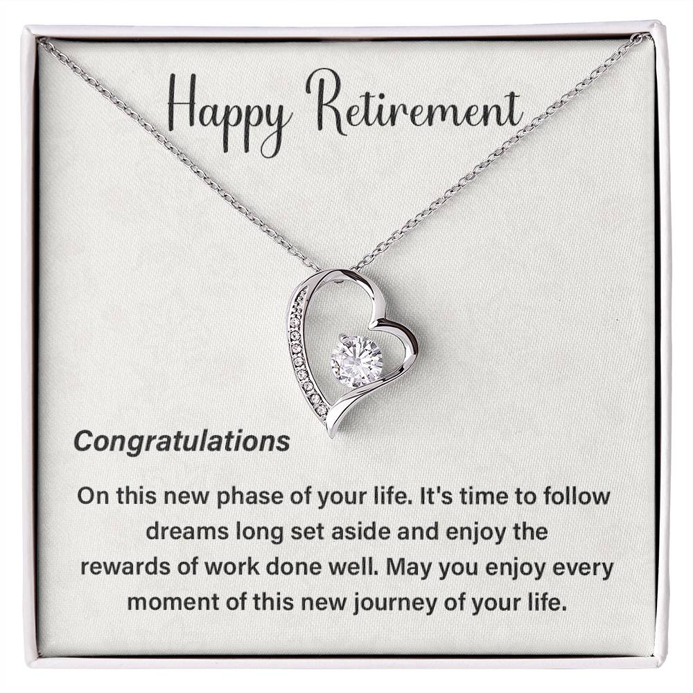 Retirement Necklace Gift for Women with Message Box