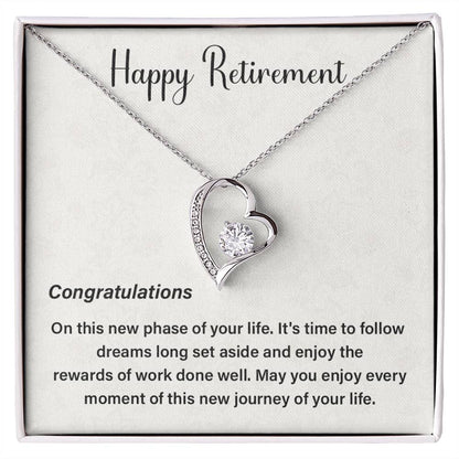 Retirement Necklace Gift for Women with Message Box