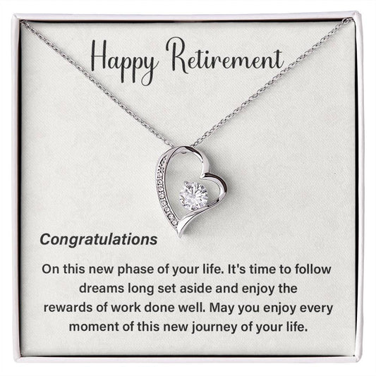 Retirement Necklace Gift for Women with Message Box