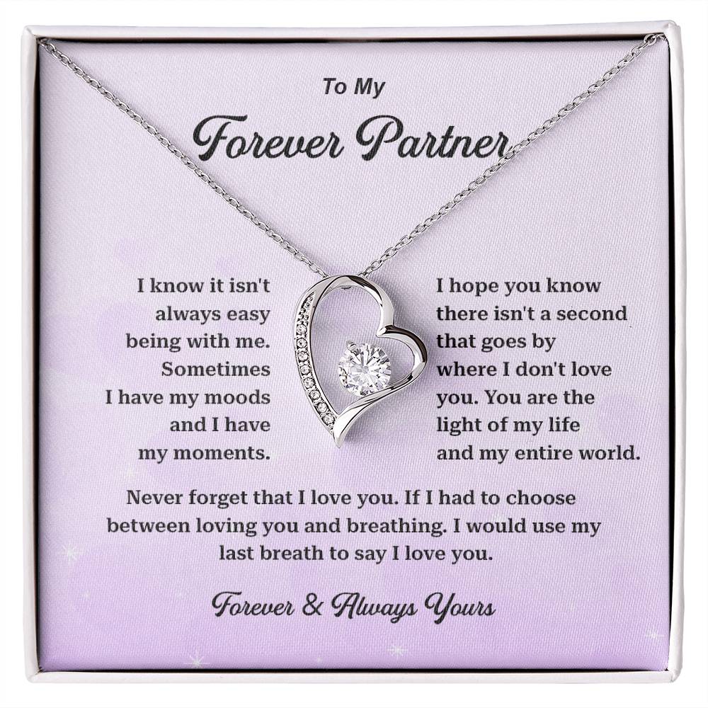 Forever Partner Necklace Gift – Message Card Box