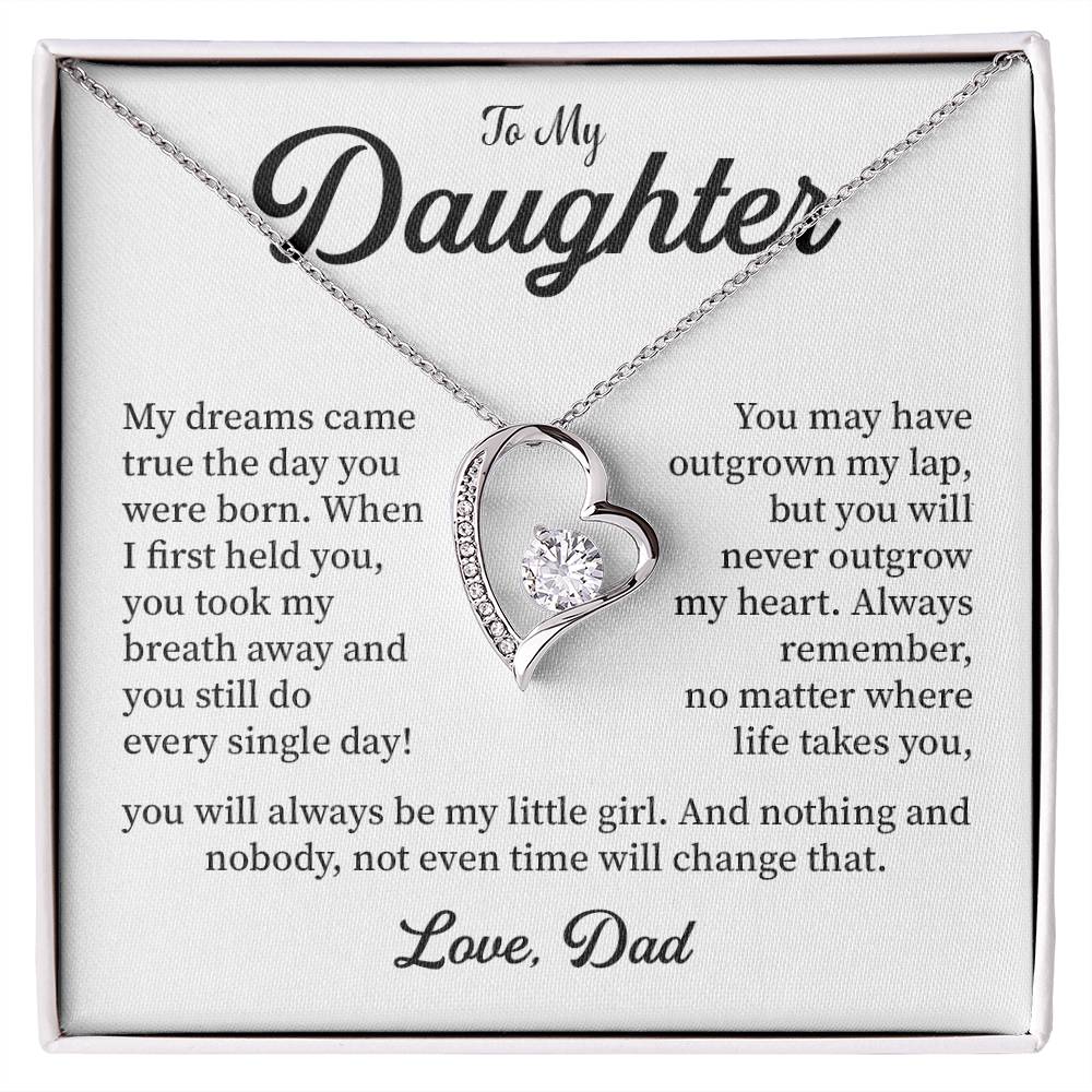 To My Daughter Necklace from Dad – Forever in My Heart Gift