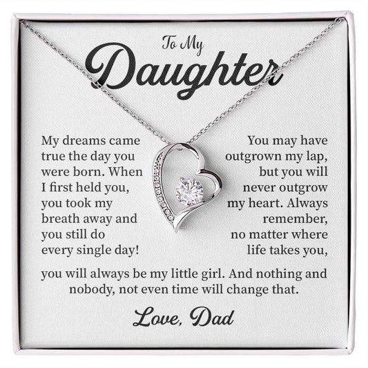 To My Daughter Necklace from Dad – Forever in My Heart Gift
