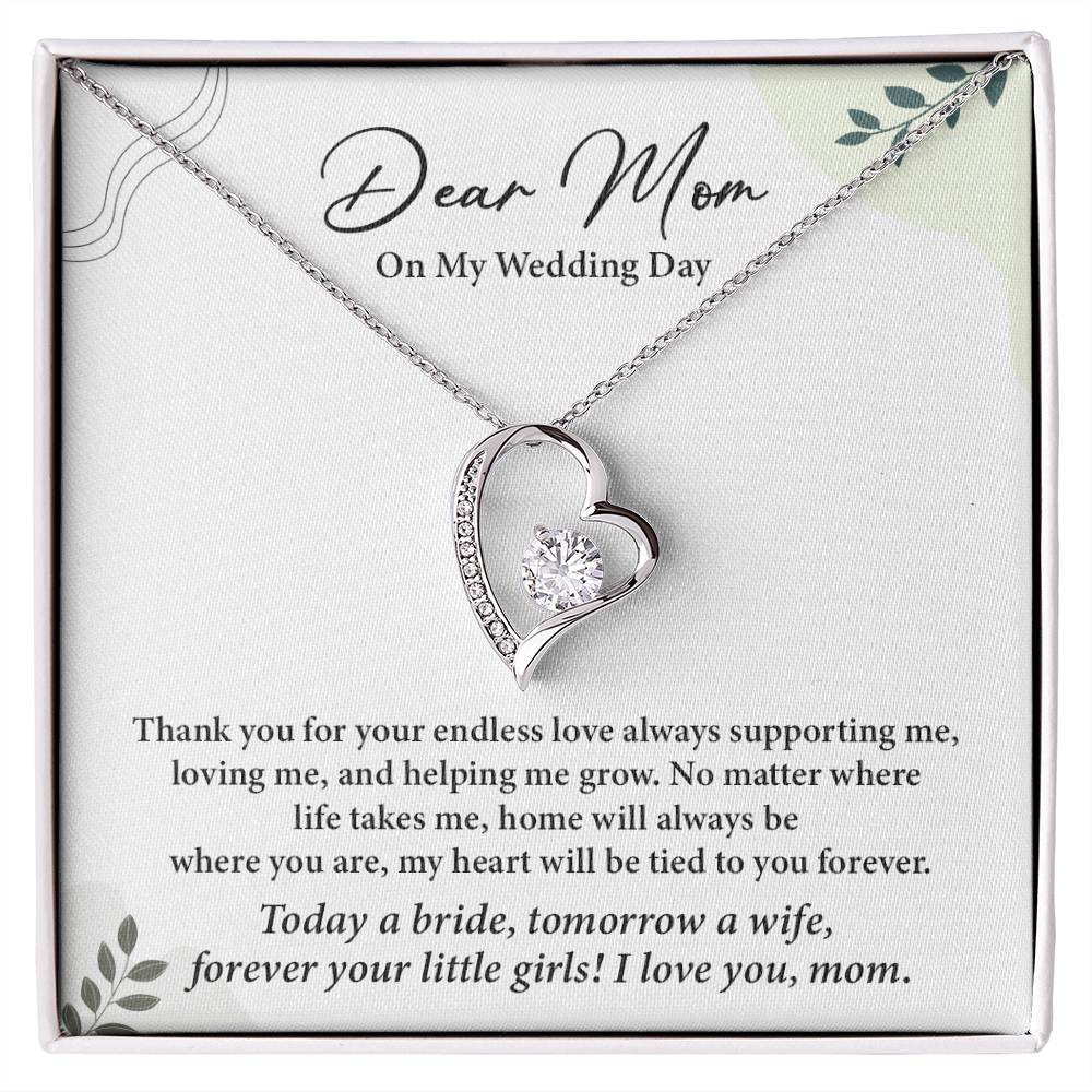 Dear Mom On My Wedding Day Heartfelt Necklace Gift From Daughter Dear Mom On My Wedding Day Mother Wedding Day Gift Sentimental Gift For Mother From Daughter Forever Your Little Girl Wedding Gift Gift For Mom On Daughter’s Wedding Day