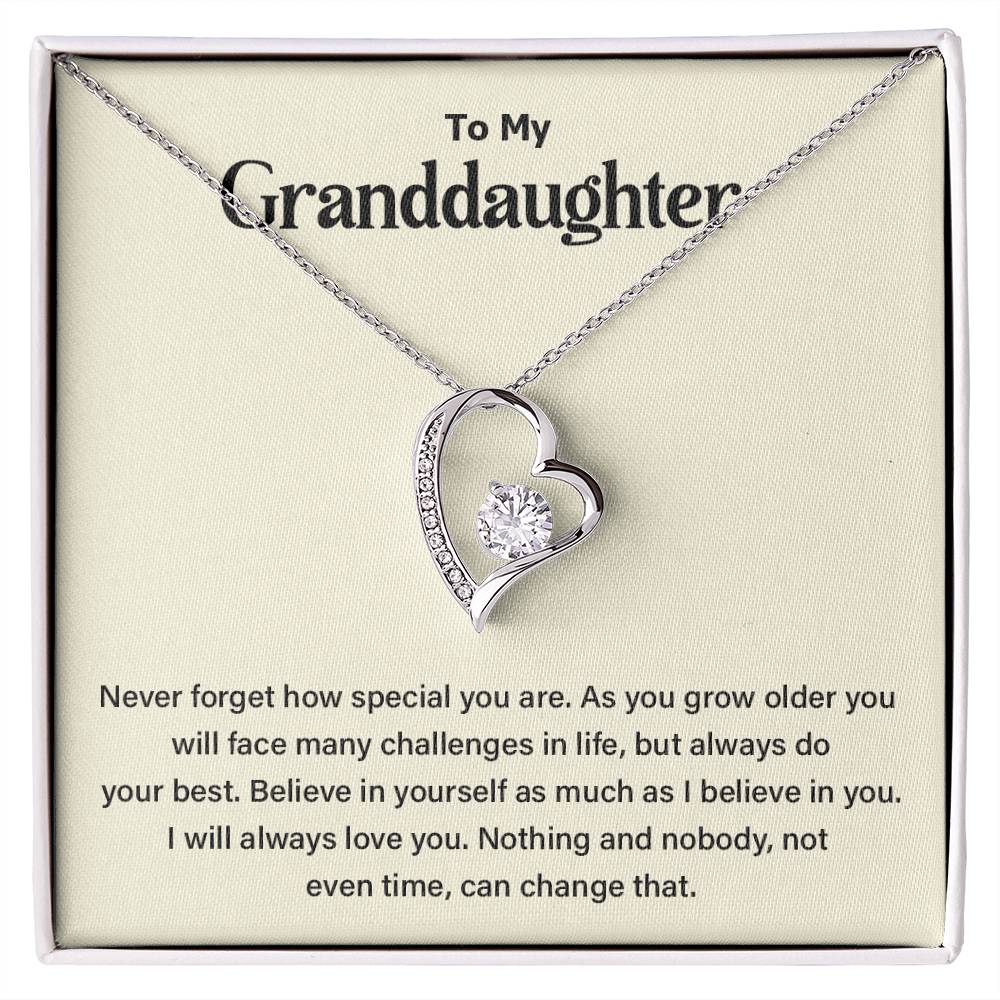 Granddaughter Necklace Gift – Believe in Yourself Forever Love