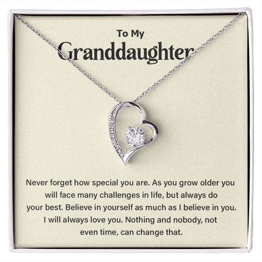 Granddaughter Necklace Gift – Believe in Yourself Forever Love