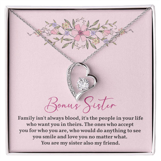 Bonus Sister Heart Necklace – Gift for Chosen Sister