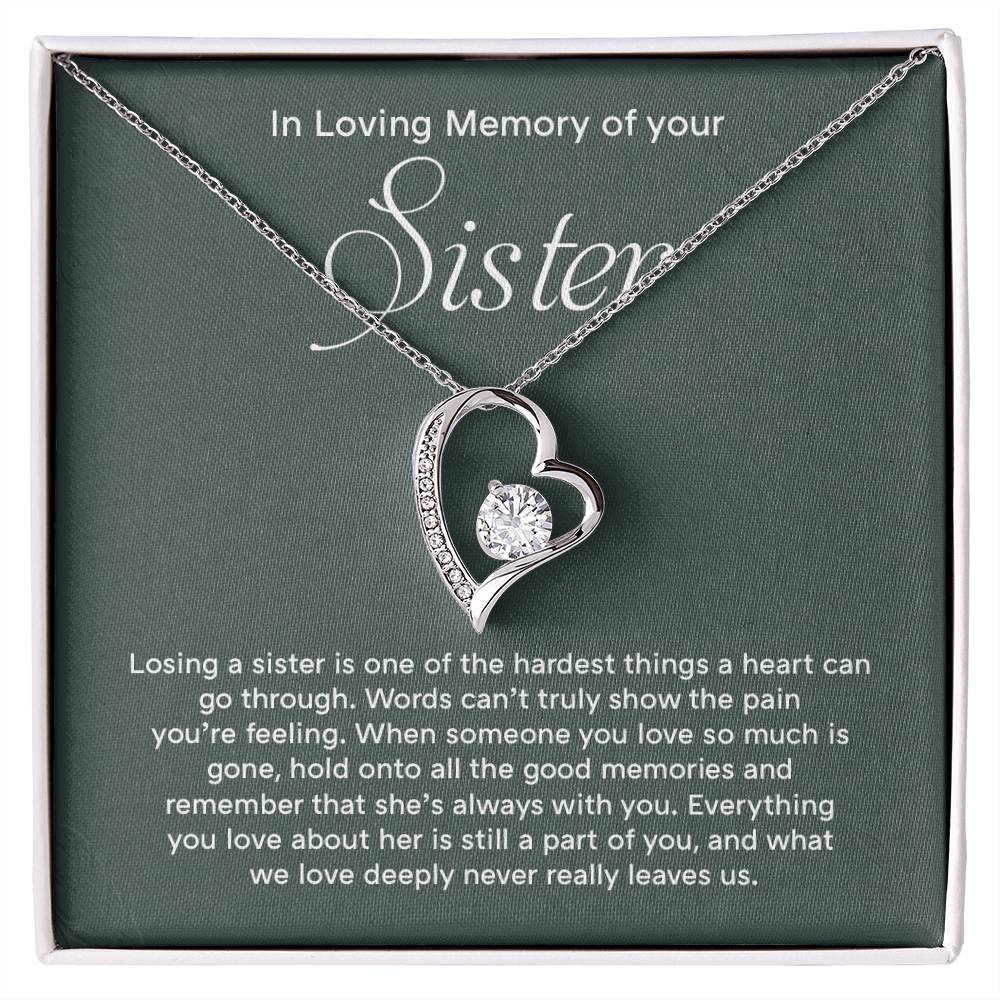 In Loving Memory Necklace For Sister – Sentimental Memorial Jewelry Gift, 'always In Your Heart,' Comforting Keepsake For Love And Cherished Memories