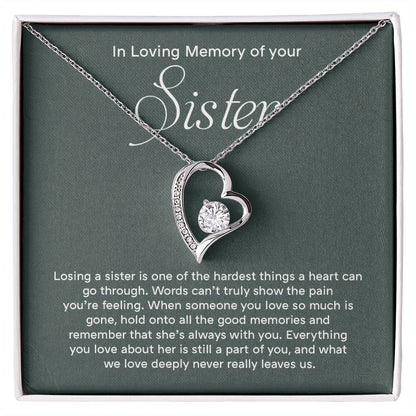 In Loving Memory Necklace For Sister – Sentimental Memorial Jewelry Gift, 'always In Your Heart,' Comforting Keepsake For Love And Cherished Memories