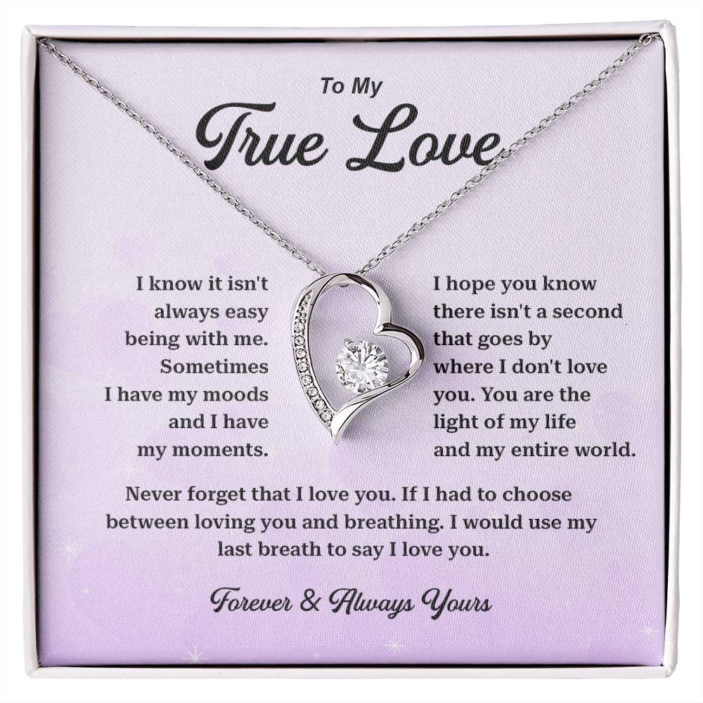True Love Necklace Gift with Romantic Message Box