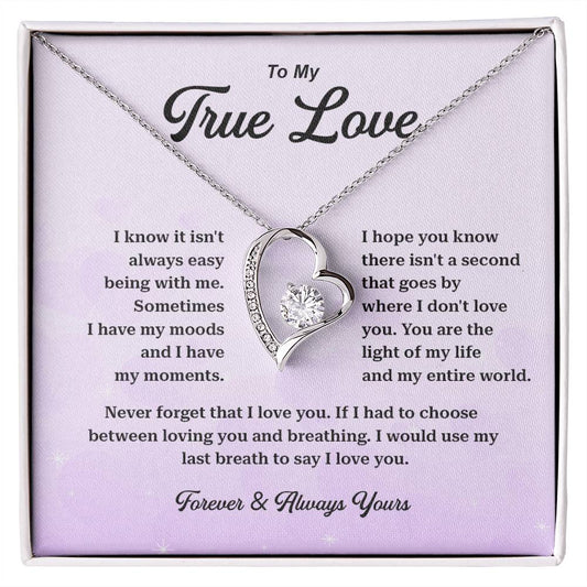 True Love Necklace Gift with Romantic Message Box