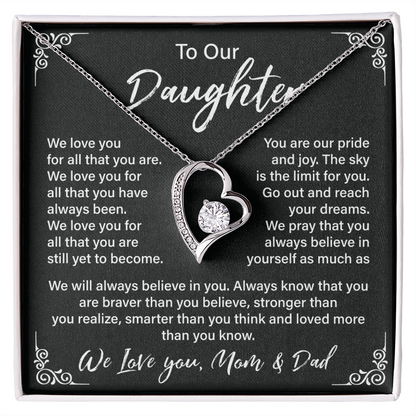 Gift for Daughter from Parents with Heart Pendant