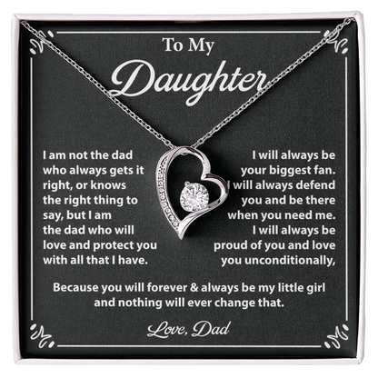 Daughter Necklace Gift from Dad with Message Card