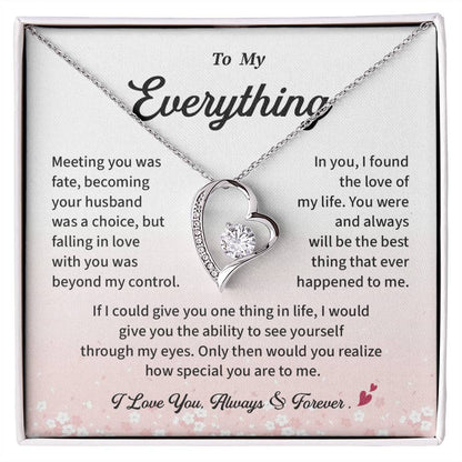 Romantic Necklace Gift for Wife from Husband – To My Everything Message Card