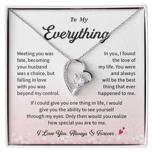 Romantic Necklace Gift for Wife from Husband – To My Everything Message Card