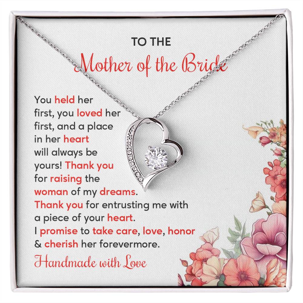 To The Mother Of The Bride, Heartfelt Necklace For Her Loving Jewelry For A Special Bond Thank You Gift For A Mother Sentimental Necklace For Love Appreciation Necklace For Her Beautiful Necklace Elegant Jewelry For Family Bond Thoughtful Necklace