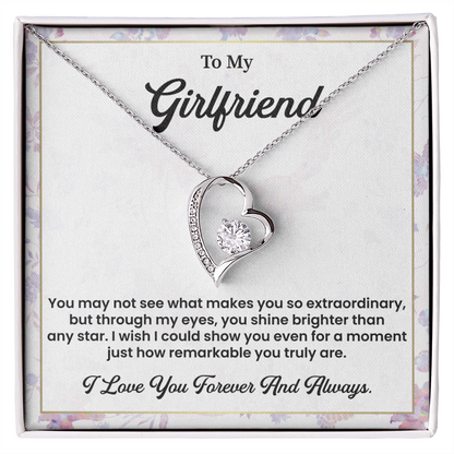 To My Girlfriend Necklace Romantic Jewelry Gift for Her with Note