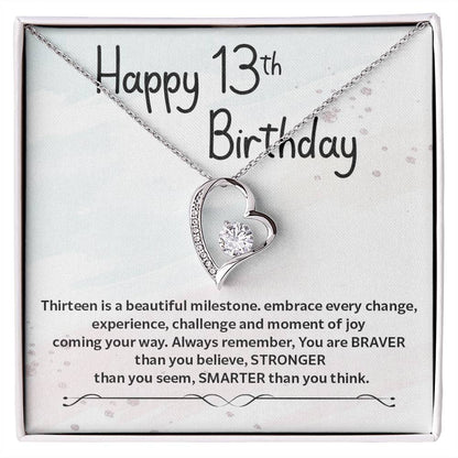 13th Birthday Necklace Gift for Teen Girl – Braver Stronger Smarter
