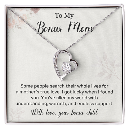 Bonus Mom Necklace Gift from Bonus Child – Pendant Jewelry for Mother's Day, Birthday, Christmas