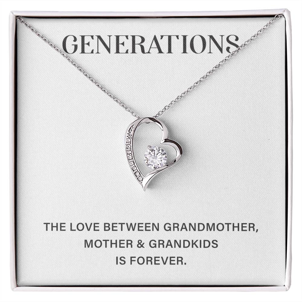 Generations Necklace Gift – Grandma, Mom & Grandkids Love Pendant