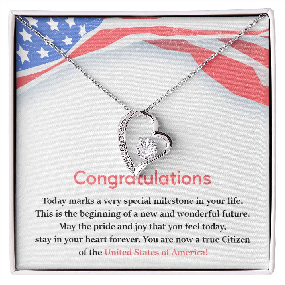 Congratulations Necklace For New U.s. Citizen Necklace For New U.s. Citizen Gift For New American Citizen Necklace With Citizenship Message Necklace For Official U.s. Citizen Gift For New U.s. Patriot Jewelry For New U.s. Citizen Jewelry For U.s.