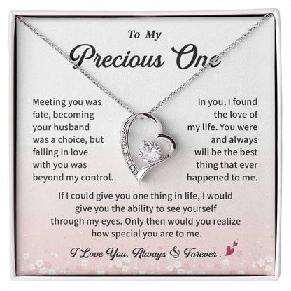Precious One Necklace Gift from Husband Pendant with Love Note in Gift Box