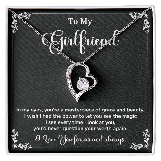 To My Girlfriend Gift With Message Card – Elegant Jewelry with LED Box