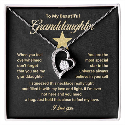 Granddaughter Necklace Gift – Star Message of Love & Strength