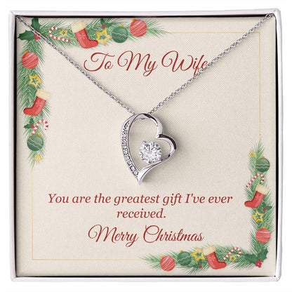 Christmas Heart Necklace Gift for Wife Message Card Included