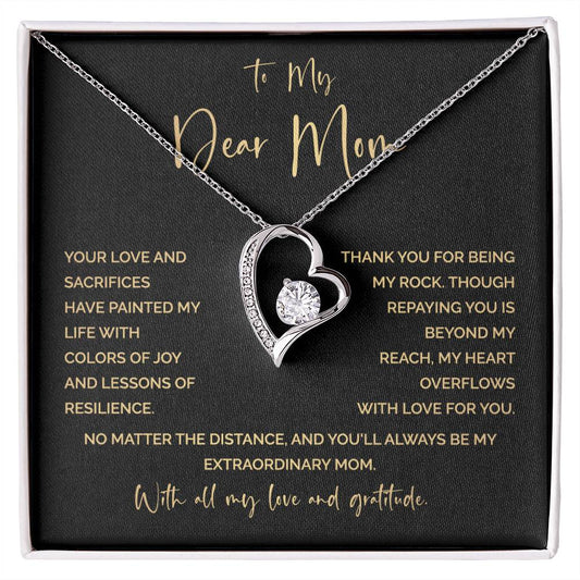 To My Mom Heart Necklace Gift – Emotional Message of Love and Gratitude