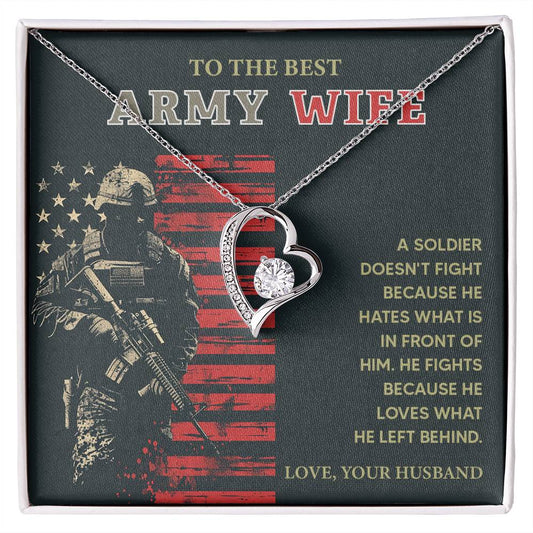 To the Best Army Wife  Best Army Wife Jewelry gift from husband Love and Support Necklace Emotional Support Jewelry Thank You Jewelry for Wives Unique Gift for Military Wives Romantic Gift for Army Wives My Beautiful Wife Jewelry Forever Together Necklace