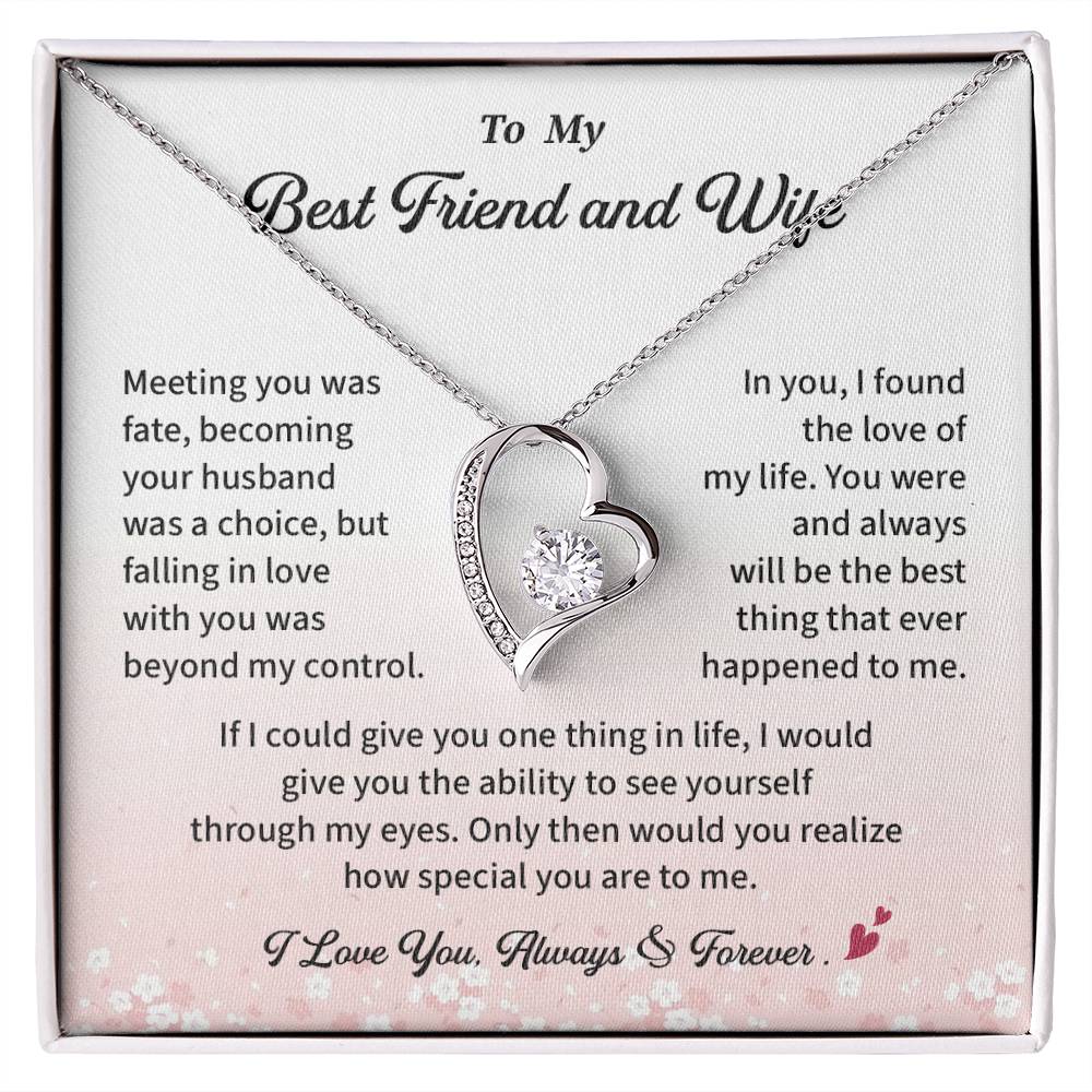 Wife Necklace Gift from Husband My Life Jewelry with Message Card