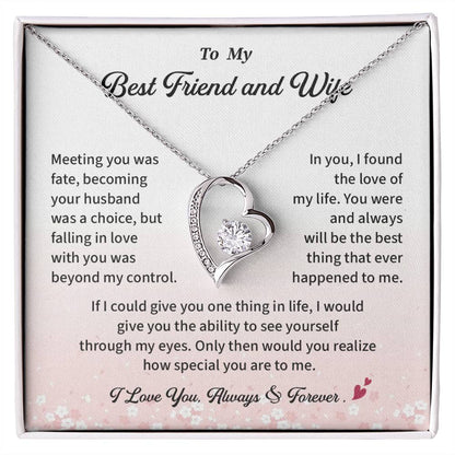 Wife Necklace Gift from Husband My Life Jewelry with Message Card