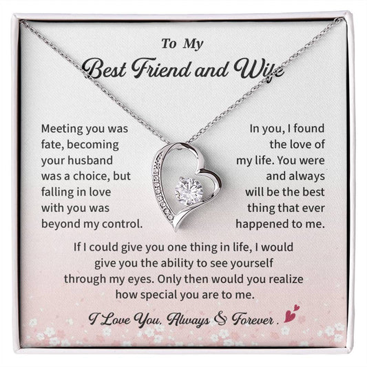 Wife Necklace Gift from Husband My Life Jewelry with Message Card