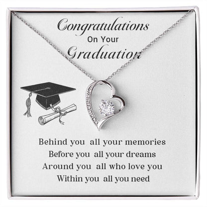 Graduation Necklace Gift for Her with Heart Pendant